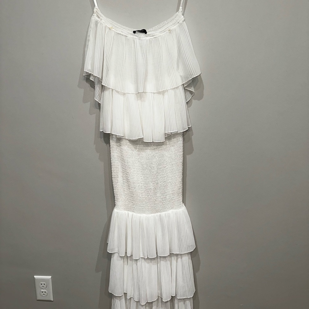 Chicme White Layered Maxi Dress - Size: L - Picture 5 of 8